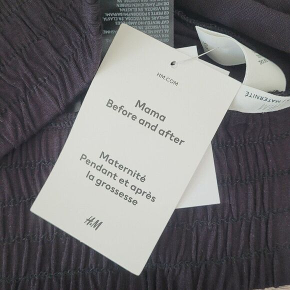New H&M Mama Maternity Stretch Waist Pants in Black Size XXL NWT - Picture 5 of 8